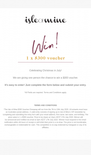 The Isle of Mine – Win a $300 Voucher (prize valued at $300)