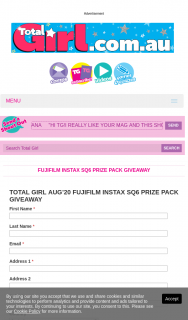Total Girl – Win a Fujifilm Instax Sq6 Prize Pack (prize valued at $1,373)