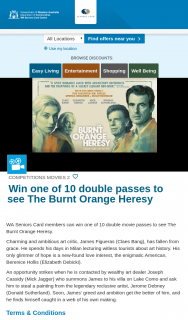 WA Seniors – Win One of 10 Double Movie Passes to See The Burnt Orange Heresy