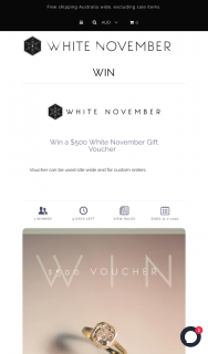 White November – Win a $500 White November Gift Voucher (prize valued at $500)