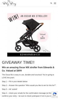 Win an Amazing Oscar Mx Stroller From Edwards & Co Valued at $899 (prize valued at $899)