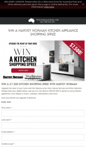 Wine Selectors – Win a $7500 Kitchen Shopping Spree With Harvey Norman (prize valued at $7,500)