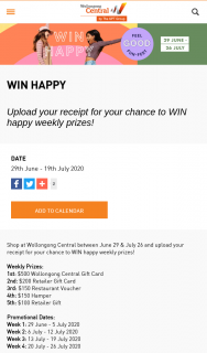 Wollongong Central Shopping Centre – Win a Maximum of One (1) Prize Per Weekly Draw