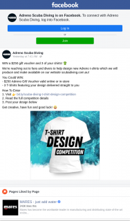 Adreno Scuba Diving – Win a $250 Gift Voucher and 3 of Your Shirts