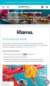 Appliances Online – Klarna – Win One (1) $100 Appliances Online Gift Card (prize).