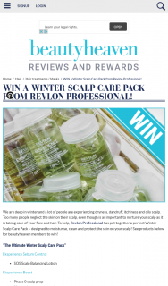 Beauty Heaven – Win a Winter Scalp Care Pack From Revlon Professional