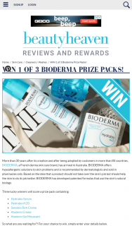 Beauty Heaven – Win 1 of 3 Bioderm Packs