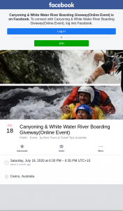 Best Tours & Travel Tips Australia – Win Whitewater River Boarding & Canyoning Cairns (prize valued at $400)