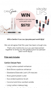 CanGro-Lou Lou Lips – Win a Cangro X Lou Lou Lips Prize Pack Worth $575 (prize valued at $575)