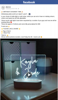 Etch 41 – Win a Laser Etched Acylic Night Light (prize valued at $38)