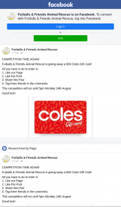 Furballs & Friends Animal Rescue – Win a $30 Coles Gift Card (prize valued at $30)