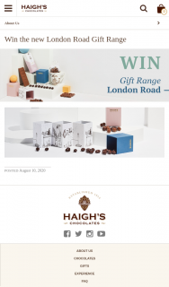 Haigh’s Chocolate – Win a Delicious London Road Gift Range Chocolate Package (prize valued at $200)