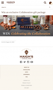 Haigh’s Chocolates – Win this Exclusive Prize