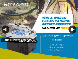 Hughes Plumbing Contractors – Win a Waeco Camping Fridge Open to All Residents of South East Queensland (prize valued at $899)