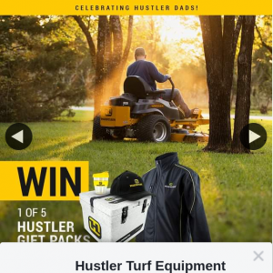 Hustler Turf Equipment Australia – Win 1 of 5 Hustler Gift Packs Valued at $200. (prize valued at $200)