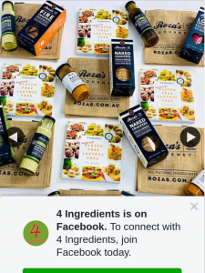 4 Ingredients – Win 1/6 Roza’s Gourmet Prize Packs (prize valued at $50)