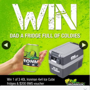 Ironman 4X4 – Win 1 of 3 40l Fridge Freezers With a $200 Bws Voucher to Fill It (prize valued at $3,120)