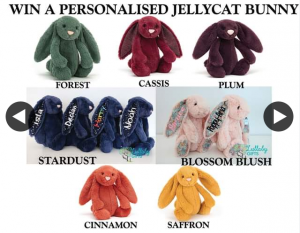 Lullaby Gifts – Win a Personalised Jellycat Bunny 8pm