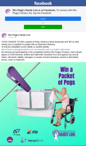Mrs Pegg’s Handyline – Win a Packet of Pegs