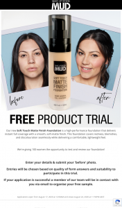 Mud – Win Apply for One of 100 Free Full Size Foundations to Test and Review