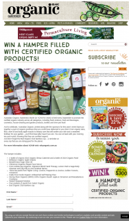 Organic Gardener – Win a Hamper Filled With Certified Organic Products (prize valued at $317)
