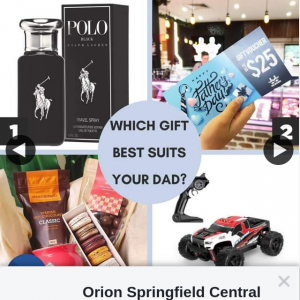 Orion Springfield Central – Win a $50 Centre Card (prize valued at $50)