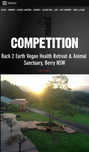 Piranha – Win a 2 Nights Weekend for 2 @ Back to Earth Vegan Health Retreat & Animal Sanctuary Berry