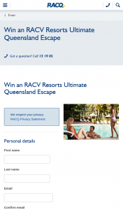 RACQ – Win One of Five RACV Resorts Ultimate Queensland Escape Package (prize valued at $9,555)