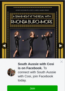 South Aussie With Cosi – Win a Double Pass to See Rhonda Burchmore at The Regal??