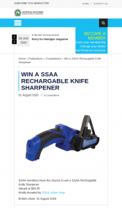SSAA – Win a Ssaa Rechargable Knife Sharpener (prize valued at $89.95)