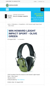 SSAA – Win Howard Leight Impact Sport (prize valued at $139)
