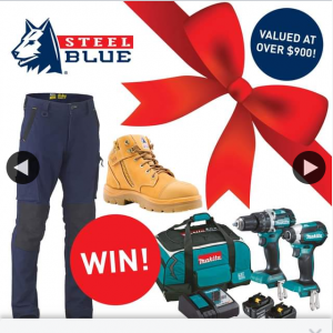 Steel Blue Boots – a Pair of Steel Blue Boots (prize valued at $900)