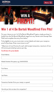 Tasman Meats – Win 1 of 4 De Bortoli Woodfired Fire Pits