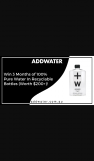 AddWater – Win 3-months Worth of Water In Reusable Bottles Worth Over $200 (prize valued at $200)