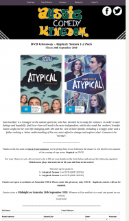Aussie Comedy Kingdom – Win The First Two Seasons of The Coming-Of-Age Series Atypical on DVD