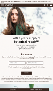 Aveda – Win a Years Supply of Botanical Repair™ (prize valued at $1,446)