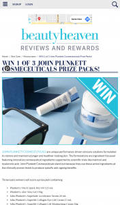Beauty Heaven – Win 1 of 3 John Plunkett Cosmeceuticals Prize Packs