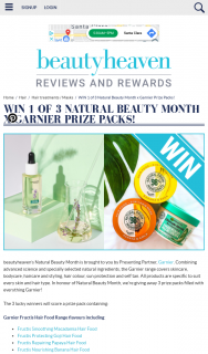 Beauty Heaven – Win 1 of 3 Natural Beauty Month X Garnier Prize Packs