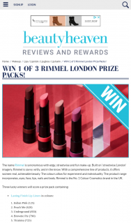 Beauty Heaven – Win 1 of 3 Rimmel London Prize Packs