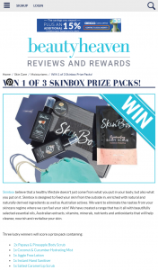 Beauty Heaven – Win 1 of 3 Skinbox Prize Packs