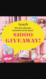 Benefit Cosmetics – Win The Ultimate Cosmetics Prize Pack💗 to Celebrate Benefit’s New Campaign Game Face Which Supports Girl Video Gamers Across Australia (prize valued at $1,000)