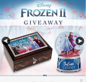Bradford Exchange Australia – Win and to Choose Between The Frozen 2 Glitter Globe Or The Frozen 2 Music Box