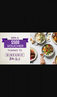 Channel 9 – Today Show – Win 1 of 5 $500 Dineamic Meal Vouchers