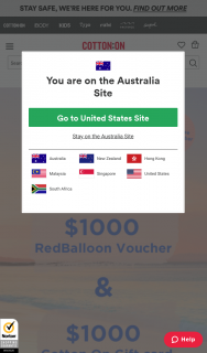 Cotton on – Redballoon – Win a $1000 Redballoon & $1000 Cotton Vouchers (prize valued at $2,000)
