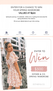 ESTHER & CO – Win Spring Wardrobe Valued at $500 (prize valued at $500)
