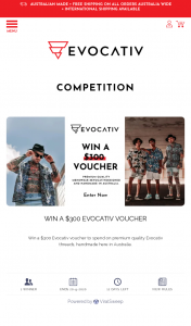 Evocative – Win a $300 Evocativ Voucher to Spend on Premium Quality Evocativ Threads (prize valued at $500)