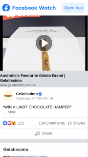 Gelatissimo – Win One of Two Lindt Chocolate Hampers (prize valued at $100)