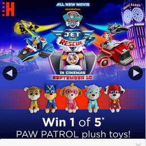Hoyts Australia – Win One of Five Paw Patrol Plush Toys