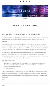 James St – Win a Poolside Getaway at The Calile Hotel