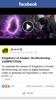 JBHiFi – Win Kingdoms of Amalur Re Reckoning Codes for PS4 Xbox Or Pc